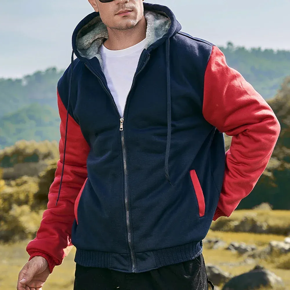 Men's Camouflage Fleece Zip Jacket for Winter Wear