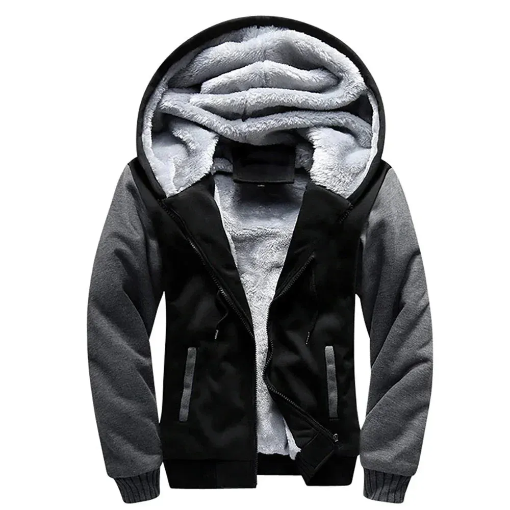 Men's Camouflage Fleece Zip Jacket for Winter Wear
