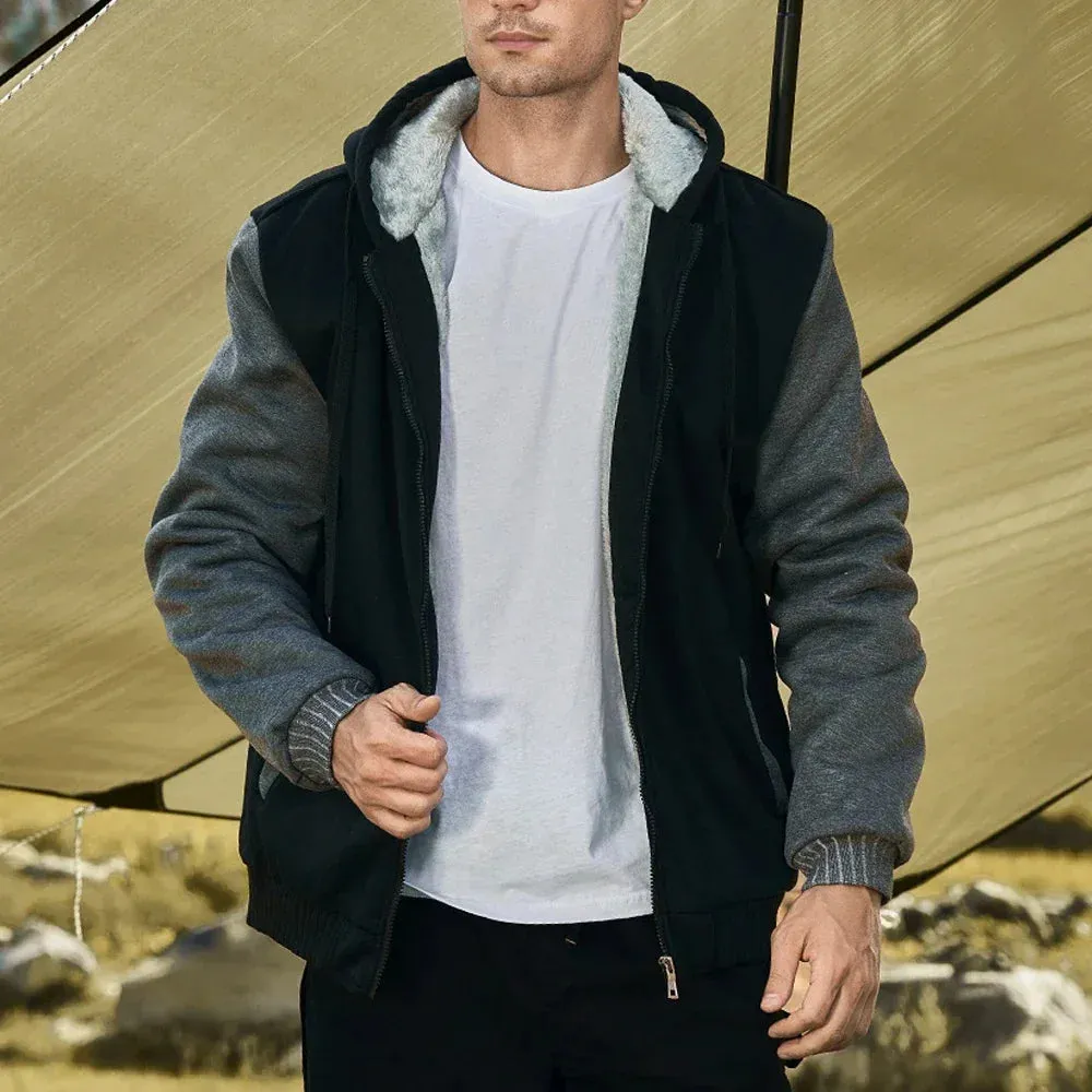 Men's Camouflage Fleece Zip Jacket for Winter Wear