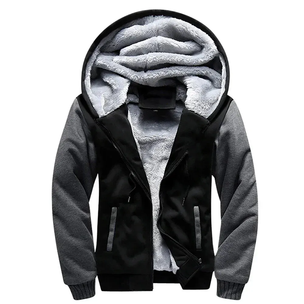 Men's Camouflage Fleece Zip Jacket for Winter Wear