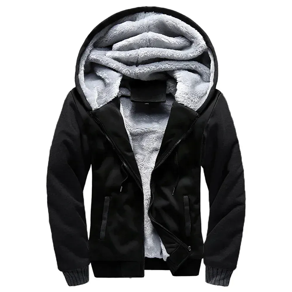 Men's Camouflage Fleece Zip Jacket for Winter Wear