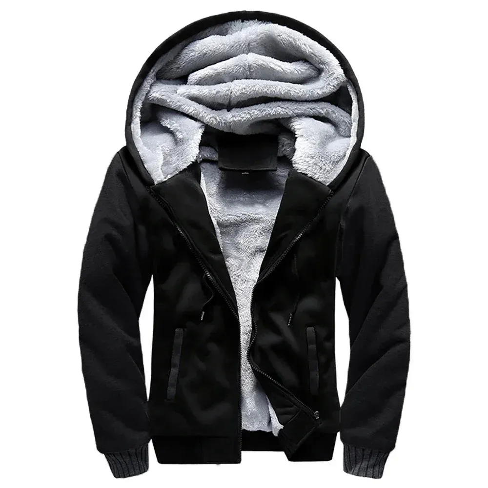 Men's Camouflage Fleece Zip Jacket for Winter Wear