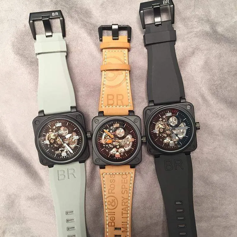 Mens Luxury Skeleton Military Automatic Watch