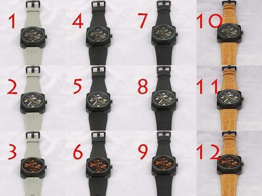 Mens Luxury Skeleton Military Automatic Watch