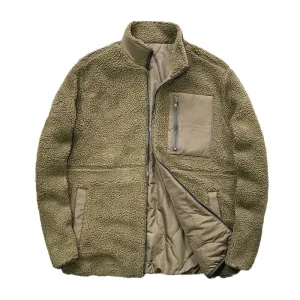 Men's Reversible Camouflage Thickened Cashmere Stand Collar Coat
