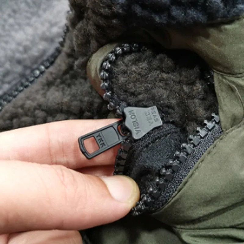 Men's Reversible Camouflage Thickened Cashmere Stand Collar Coat
