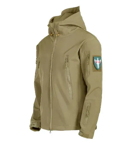Men's Zipper y2k Soft Shell Windbreaker Tactical Waterproof Jackets Plus Size Hooded Coat Camouflage Bomber Fleece Jumper Jacket