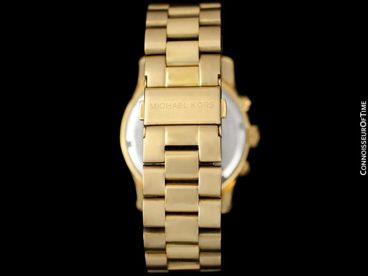 Michael Kors Watch Hunger Stop Ladies Gold Tone Chronograph Watch -  Owned & Worn By Olivia Newton-John