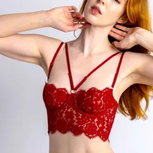 Monique Morin FRISSON BUSTIER in BLOODSTONE size 32 D / 34 C from Anthropologie