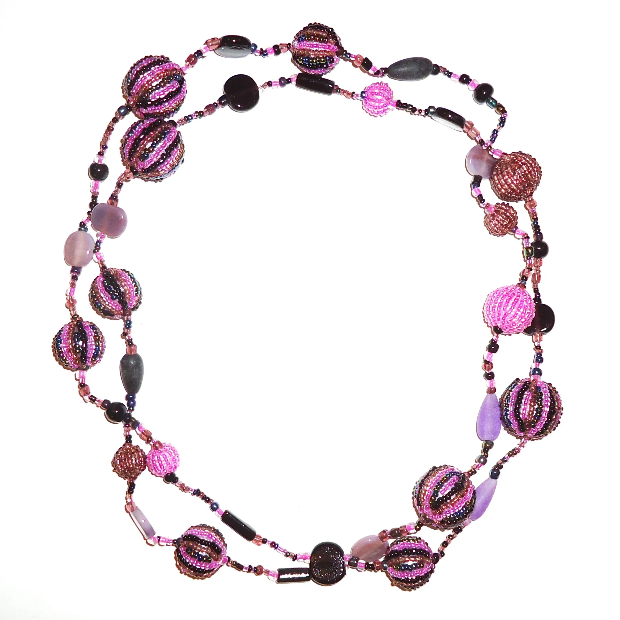 Multi Bead Necklace - Purple