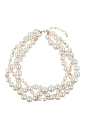 MULTI STRAND PEARL CHOKER NECKLACE