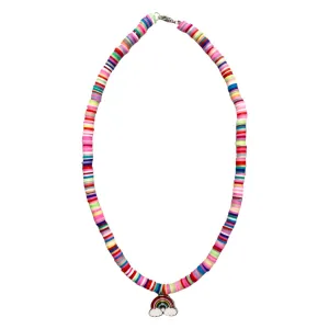 Multicolor Beaded Necklace with Rainbow