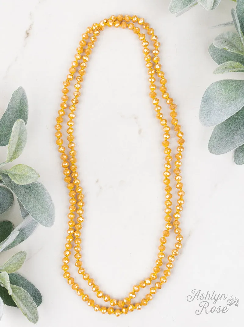 *Mustard Crystal 60" Layering Necklace