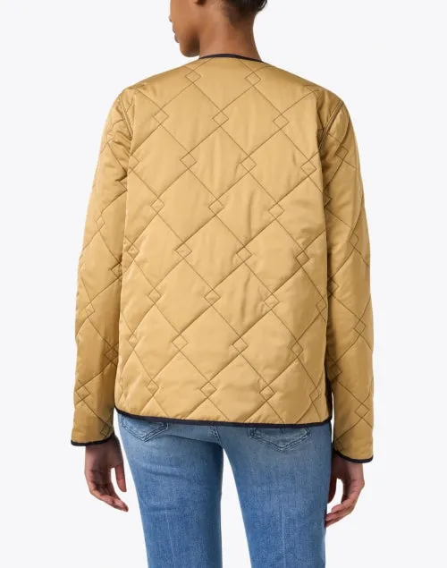 Navy and Camel Reversible Quilted Jacket