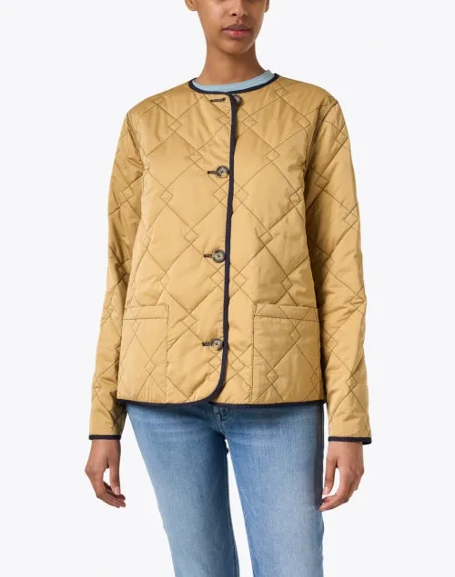 Navy and Camel Reversible Quilted Jacket