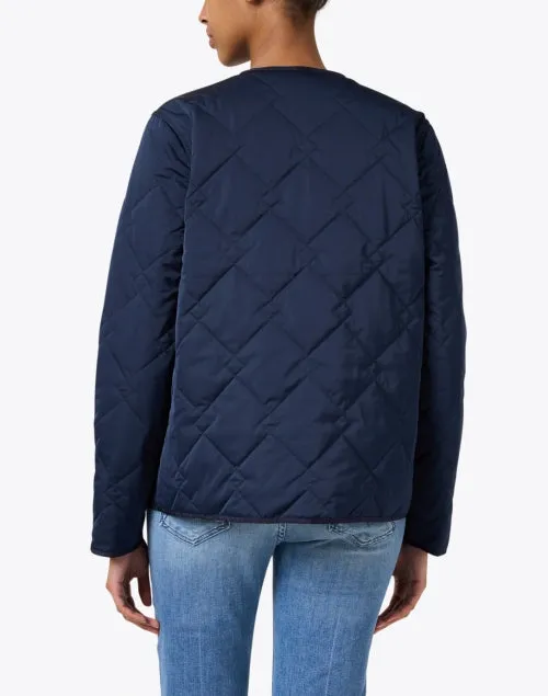 Navy and Camel Reversible Quilted Jacket