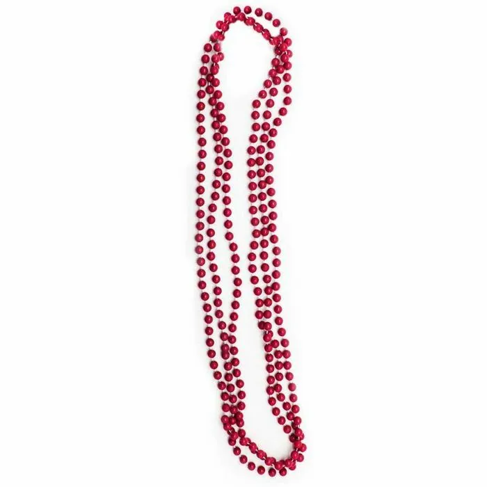 Neon Red Beaded Plastic Costumes Necklaces