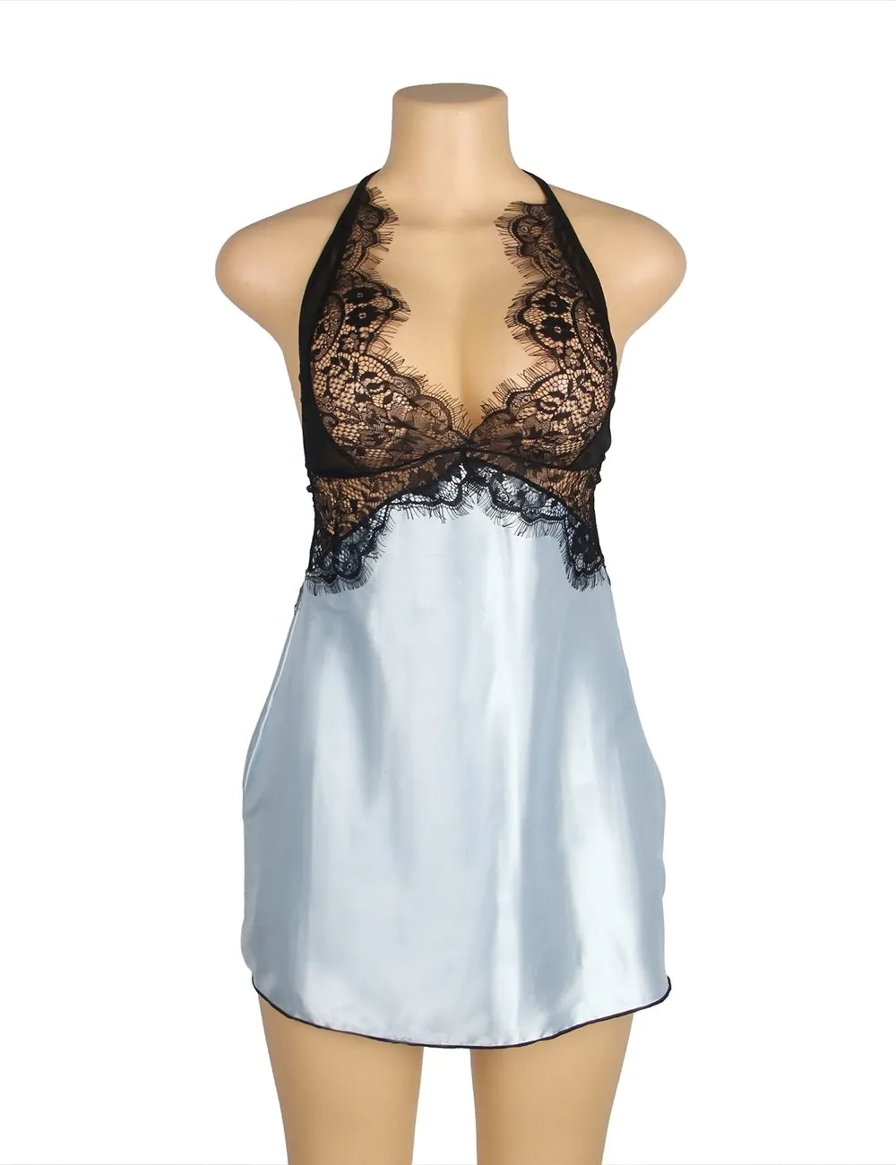 New Halter Sexy Deep V Neck Backless Blue Lingerie Egypt Dress