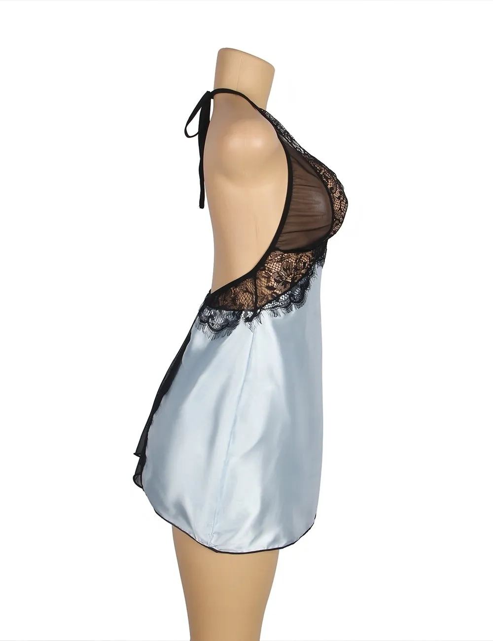 New Halter Sexy Deep V Neck Backless Blue Lingerie Egypt Dress