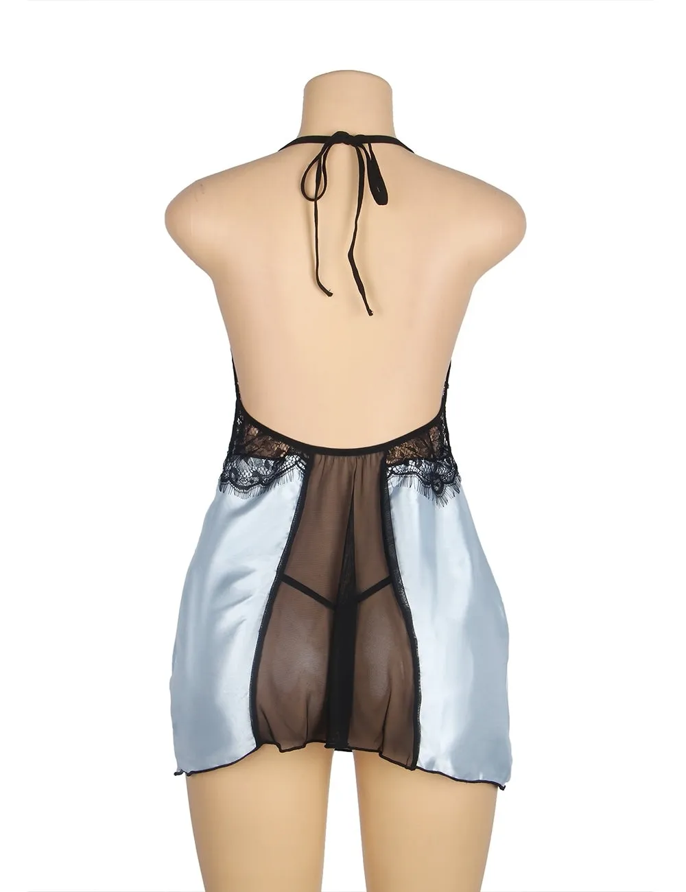 New Halter Sexy Deep V Neck Backless Blue Lingerie Egypt Dress
