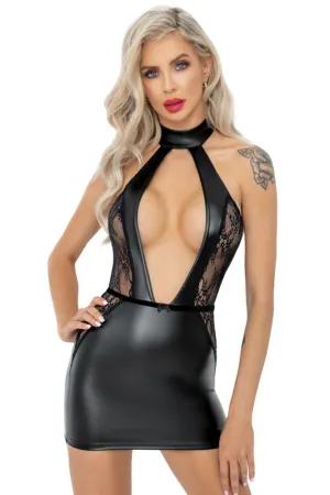 Noir Handmade Wetlook Lace Party Dress