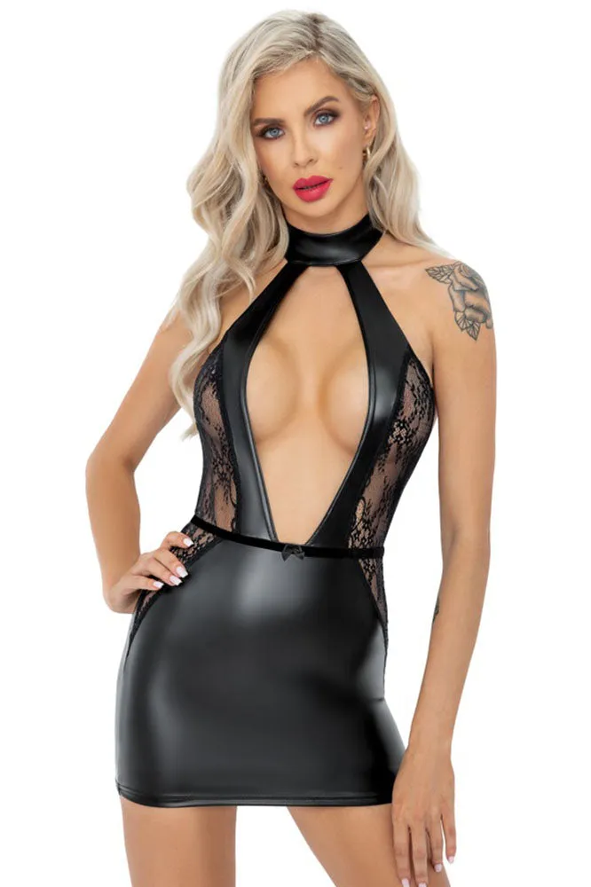 Noir Handmade Wetlook Lace Party Dress