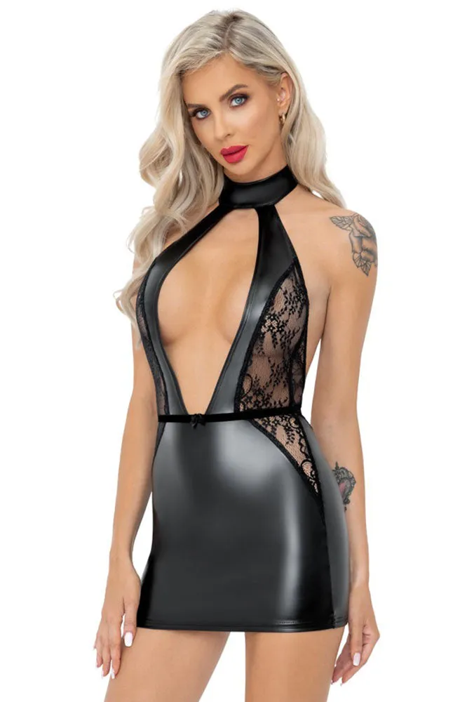 Noir Handmade Wetlook Lace Party Dress