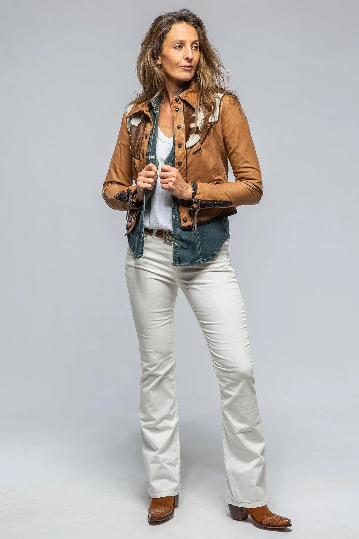 Noya Hair-On-Hide Jkt In Camel