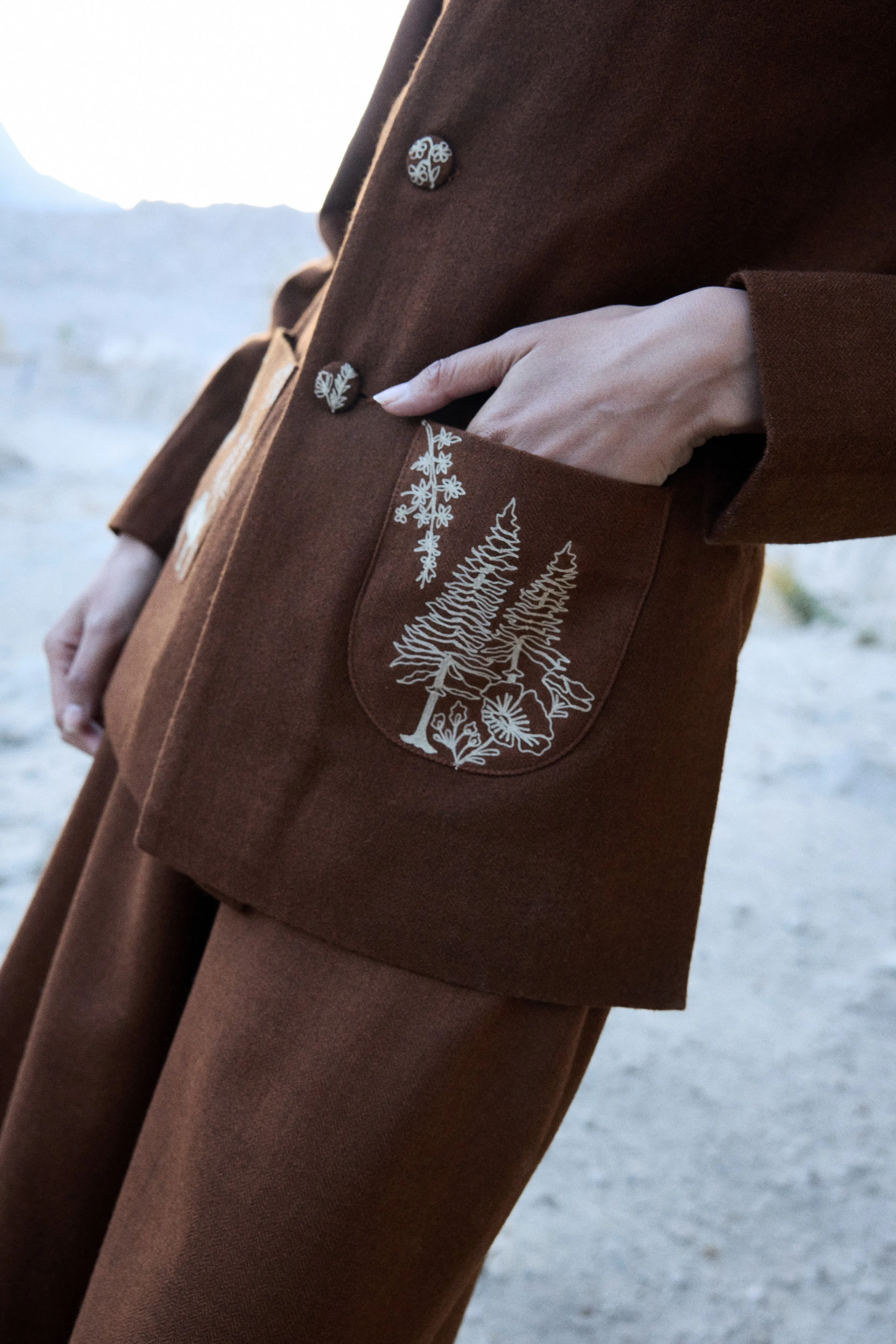 Nubra Woollen Top Jacket (Maple) & Nyoma Woollen Pants (Maple)