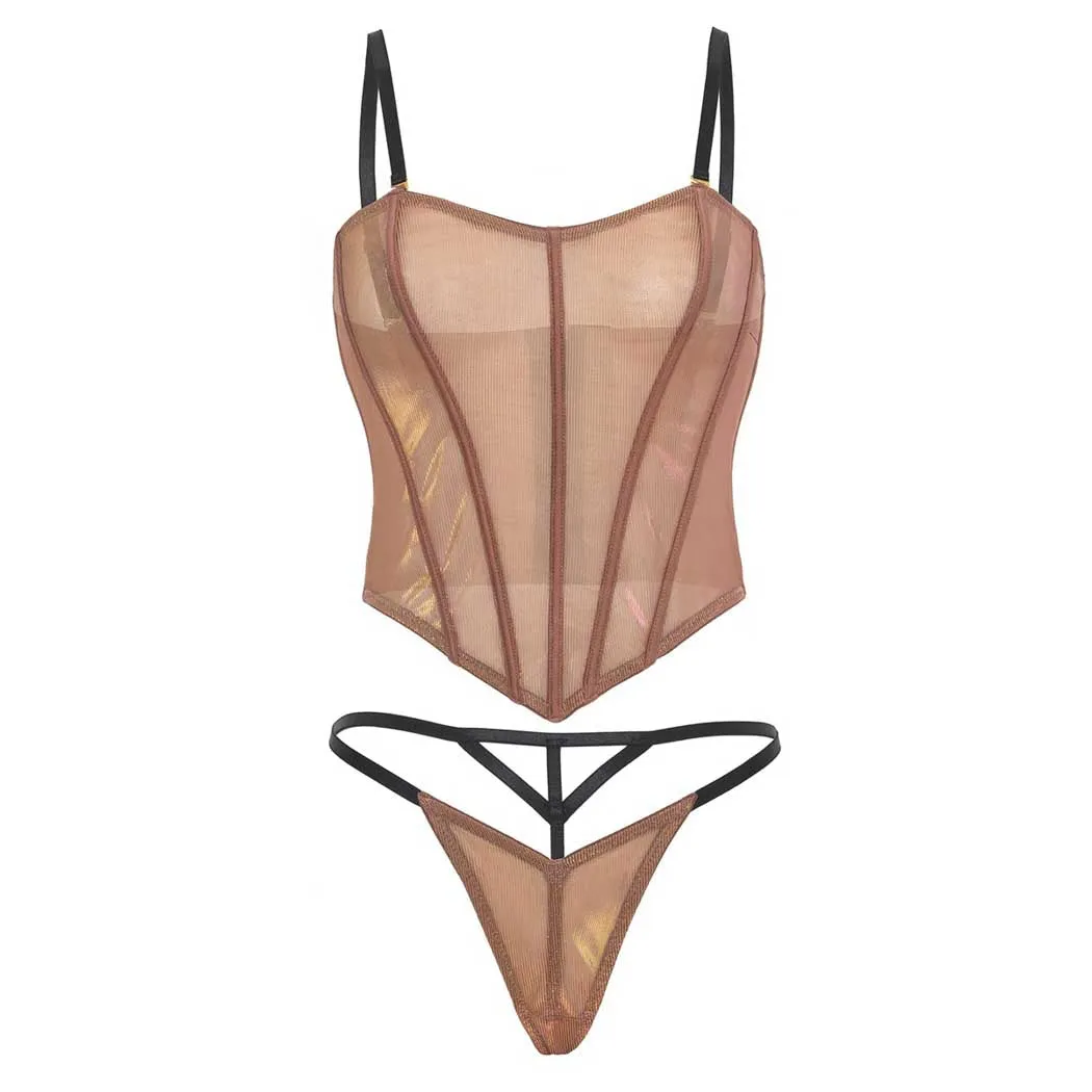 Oh La La Cheri Nova Iridescent Bustier Bra Set