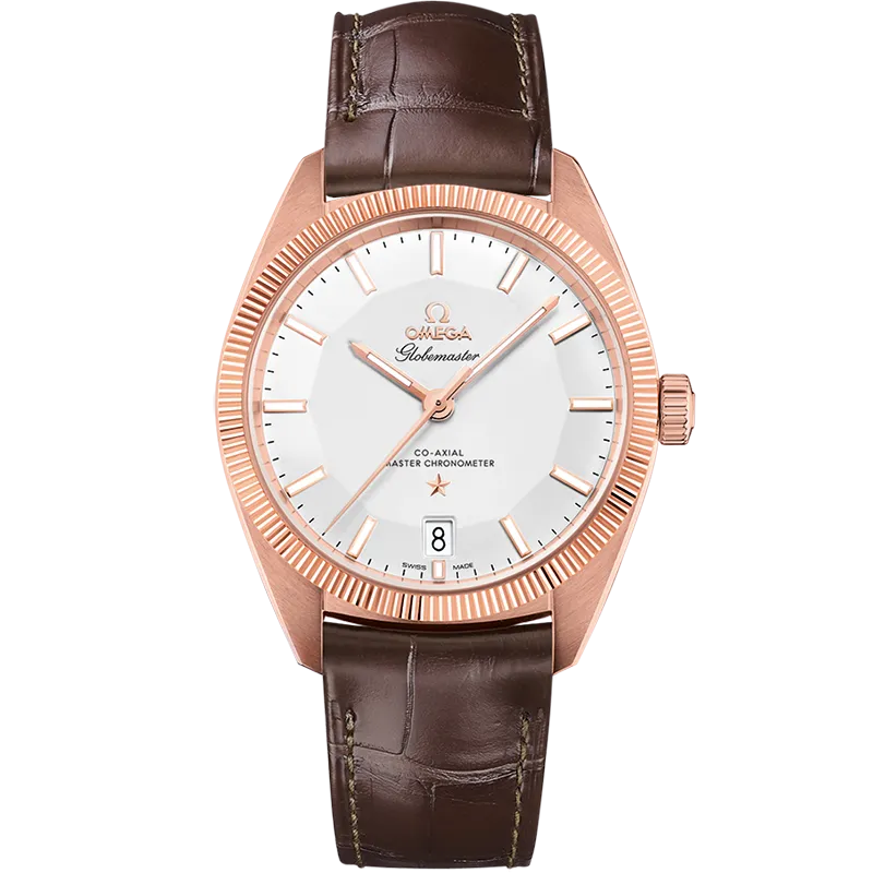 Omega Constellation Globemaster 39 mm, Sedna™ gold on leather strap