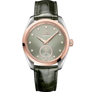 Omega Seamaster Aqua Terra 150M 38 mm, steel - Sedna™ gold on leather strap