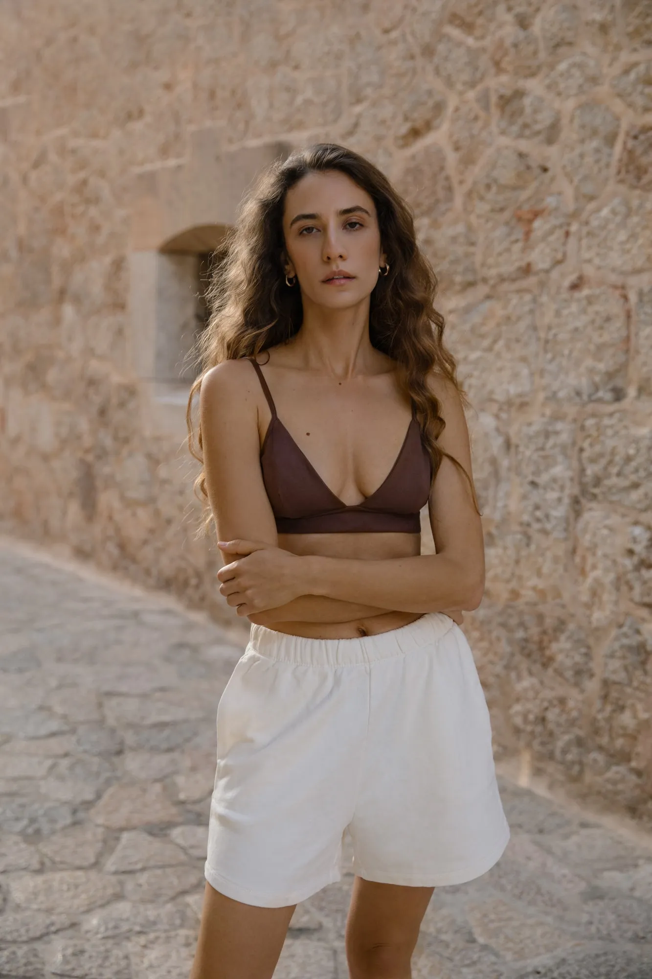 ORIANA Low-Back Bralette in Chocolate