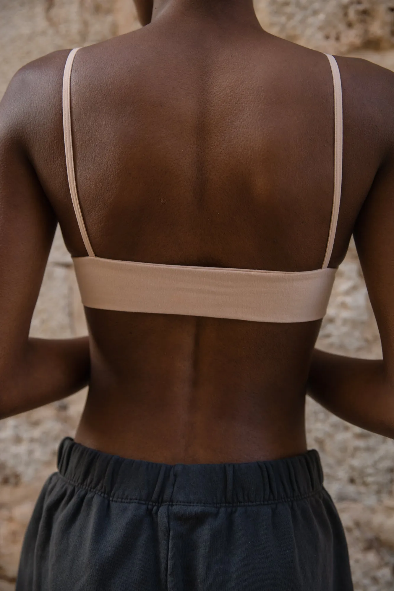ORIANA Low-Back Bralette in Ecru