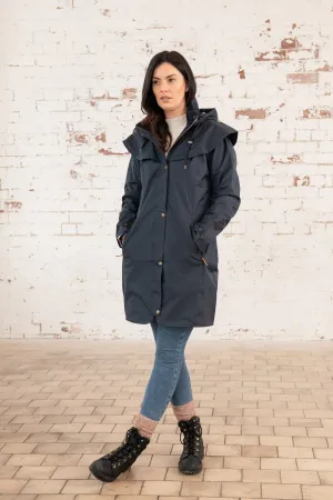 Outrider Womens 3/4 Length Waterproof Raincoat - Nightshade