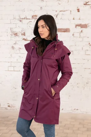 Outrider Womens 3/4 Length Waterproof Raincoat - Plum
