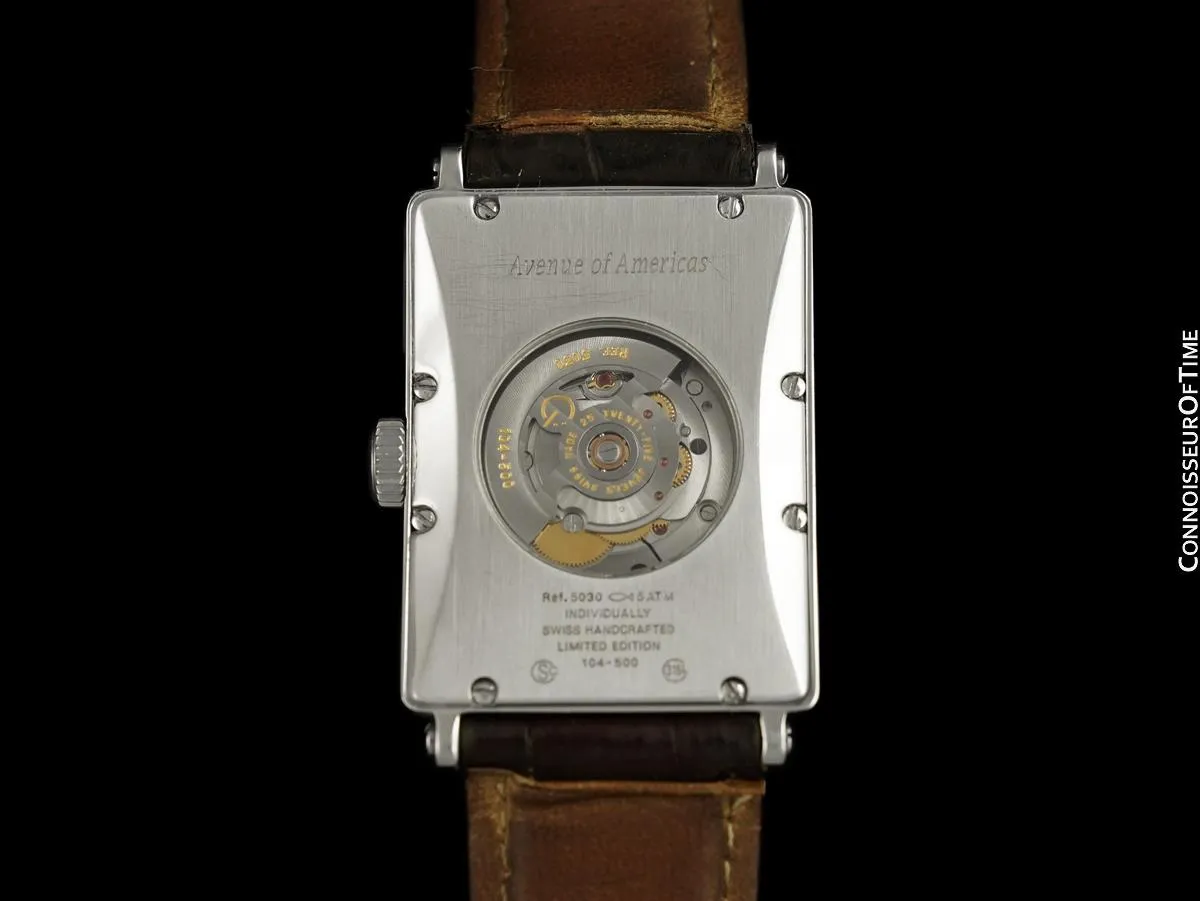 Owned & Loved By Martin Sheen - Gevril Avenue of Americas Massive Mens Steel Annual Calendar Moonphase Watch