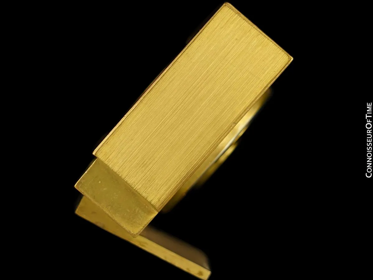 OWNED & USED BY GRETA GARBO - 1960's Bulova Accutron Brass Desk Clock with COA