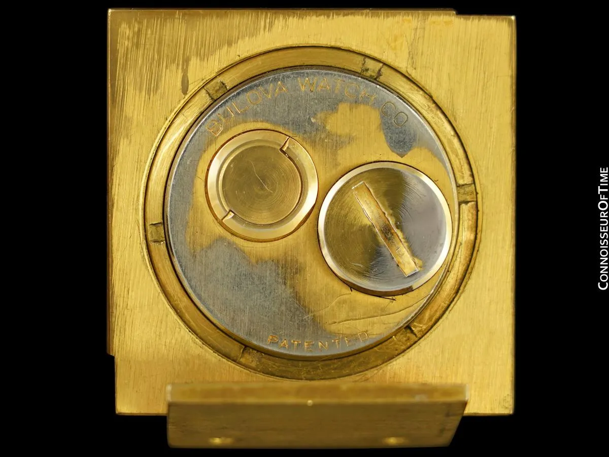 OWNED & USED BY GRETA GARBO - 1960's Bulova Accutron Brass Desk Clock with COA