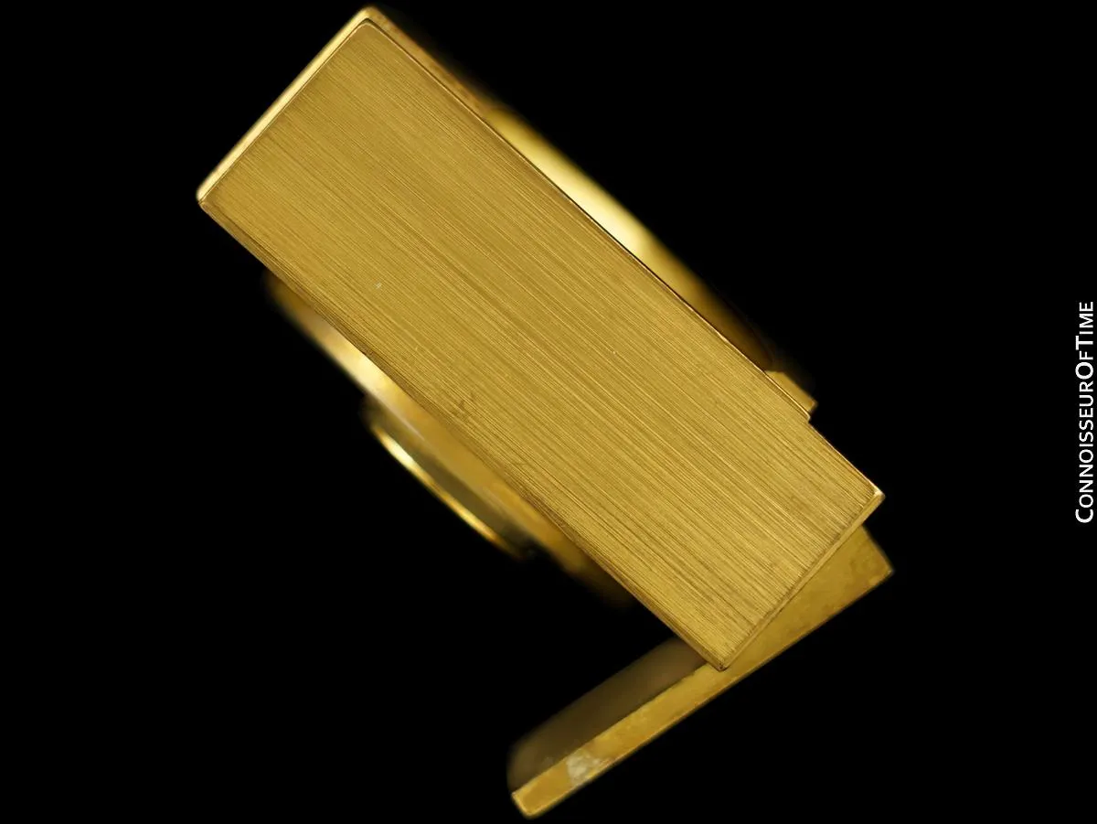 OWNED & USED BY GRETA GARBO - 1960's Bulova Accutron Brass Desk Clock with COA