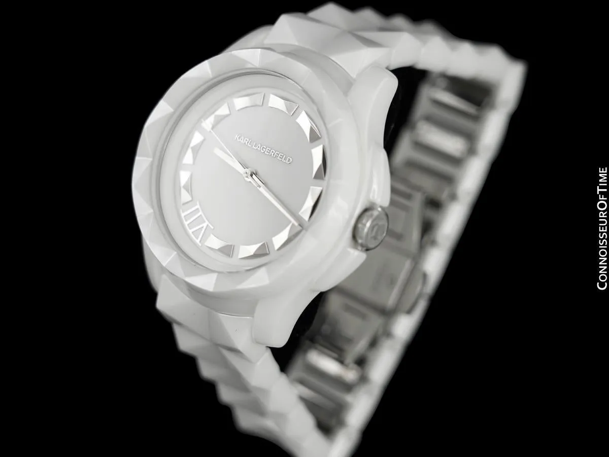 OWNED & WORN BY SIEGFRIED & ROY - Karl Lagerfeld Large Unisex / Men’s White Ceramic Watch