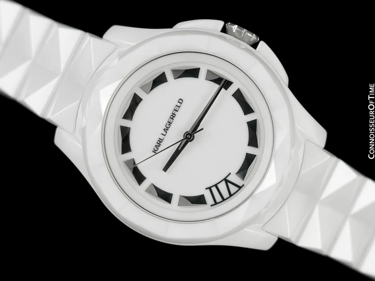 OWNED & WORN BY SIEGFRIED & ROY - Karl Lagerfeld Large Unisex / Men’s White Ceramic Watch