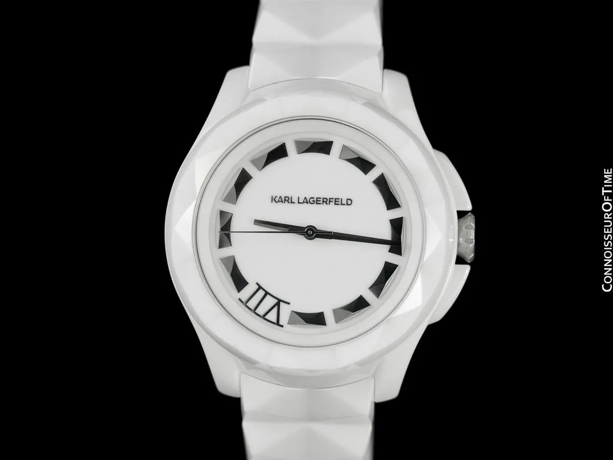 OWNED & WORN BY SIEGFRIED & ROY - Karl Lagerfeld Large Unisex / Men’s White Ceramic Watch