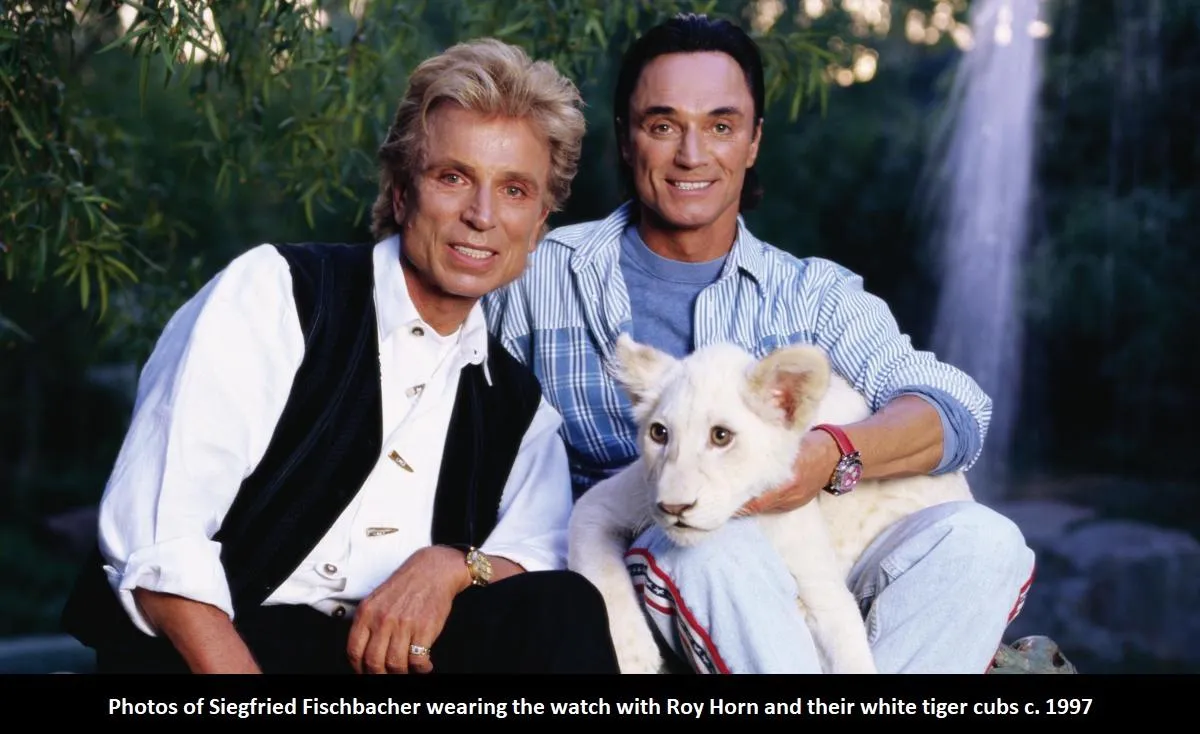 Owned by Siegfried & Roy with Photo - Philippe Charriol Mens Red Chronograph Stainless Steel Watch