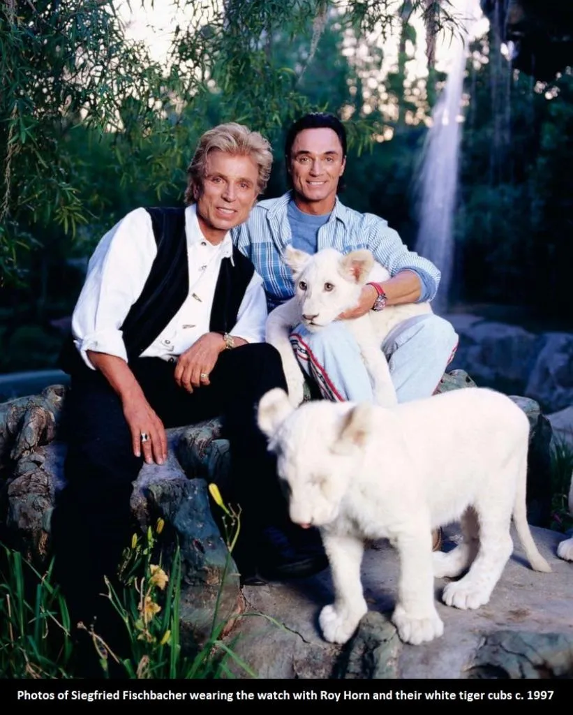 Owned by Siegfried & Roy with Photo - Philippe Charriol Mens Red Chronograph Stainless Steel Watch