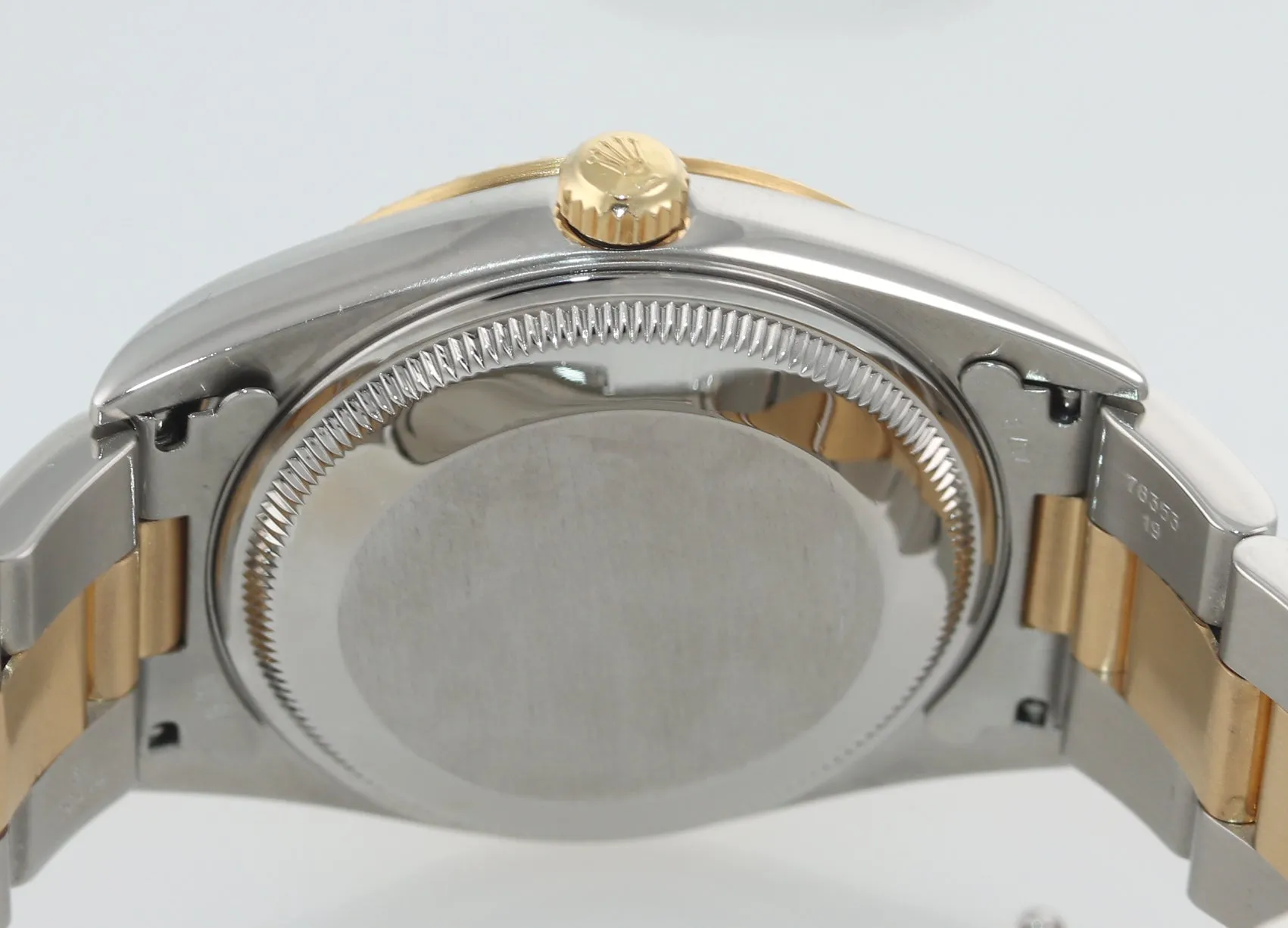 PAPERS 2013 Rolex Service Oyster Date 18k Gold Steel 34mm 15223 Black Watch Box