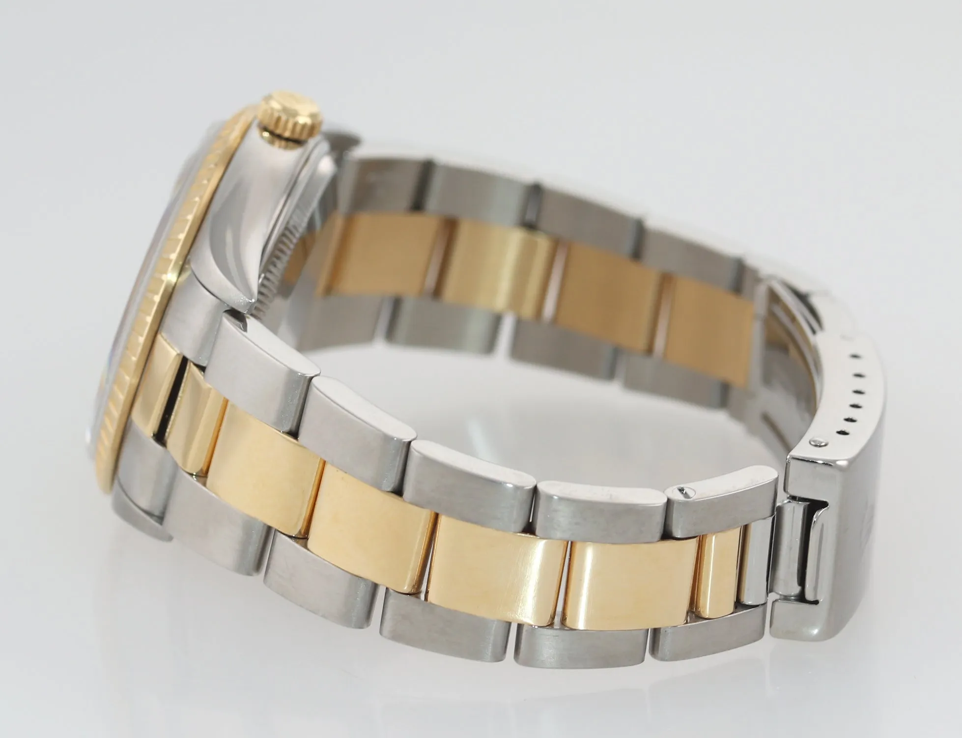 PAPERS 2013 Rolex Service Oyster Date 18k Gold Steel 34mm 15223 Black Watch Box