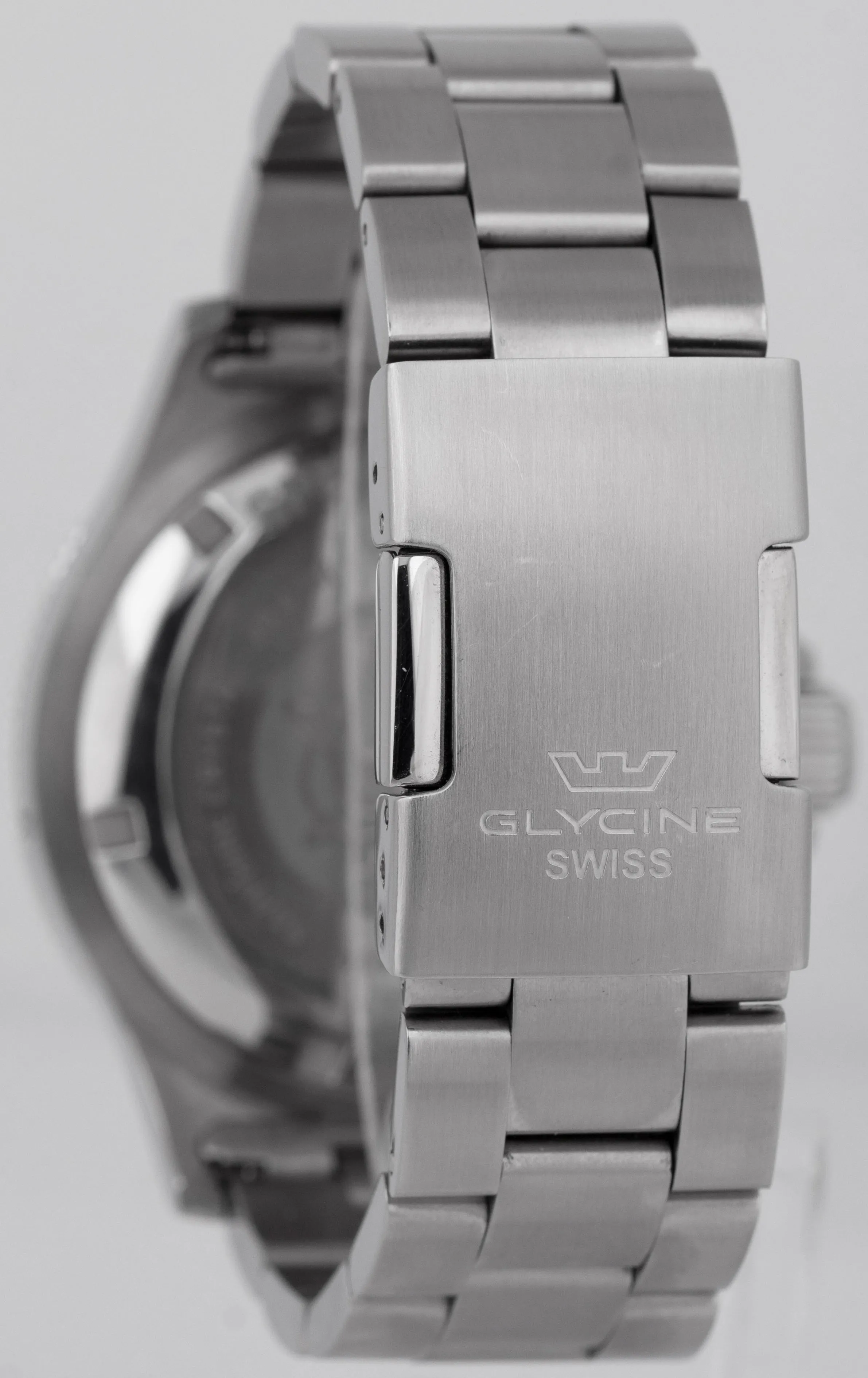 PAPERS Glycine Combat Sub Soda Red Blue Stainless Steel Date Watch GL0289 BOX