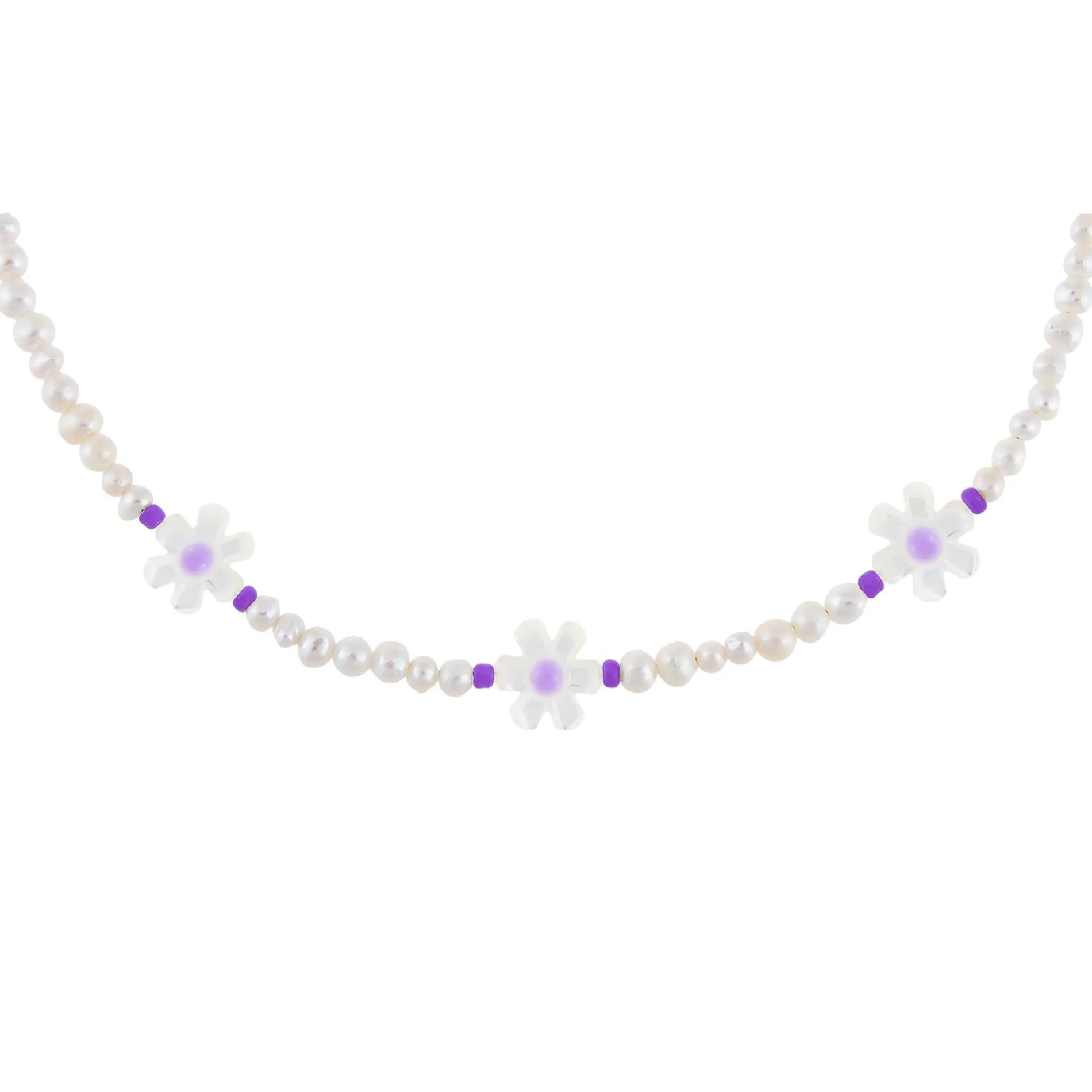 Pastel Daisy Beaded Necklace