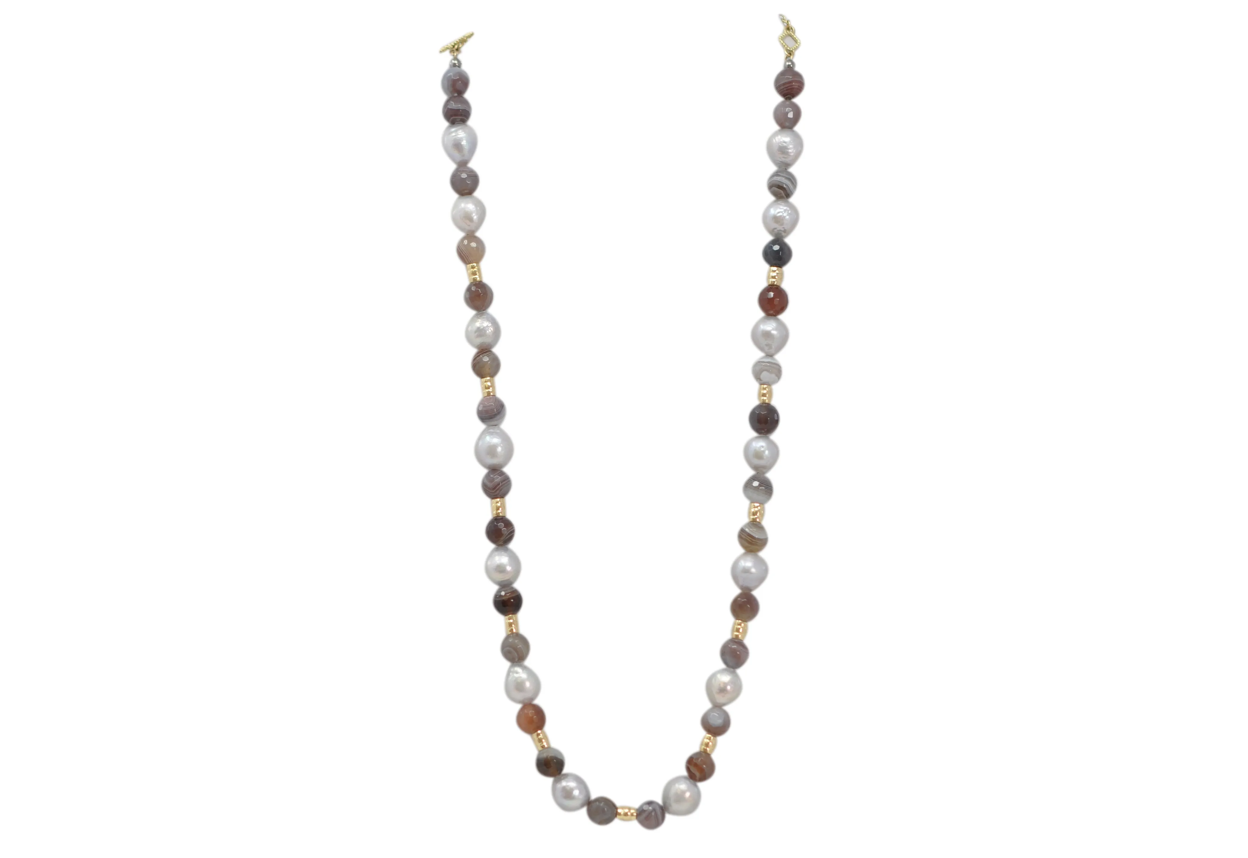 Pearl and Agate Beaded Necklace